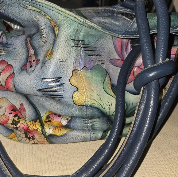 BEAUTIFUL  ALL LEATHER BUCKET KOI BAG Large - Picture 3 of 16